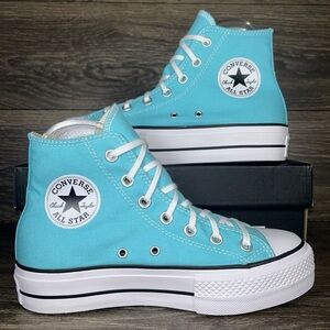 Converse High Top Sneakers in Cyan Blue